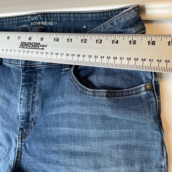 Chico’s Women Skinny Boyfriend Jeans size 1X Blue Mid Rise Stretch Ankle Cut - Picture 2 of 11